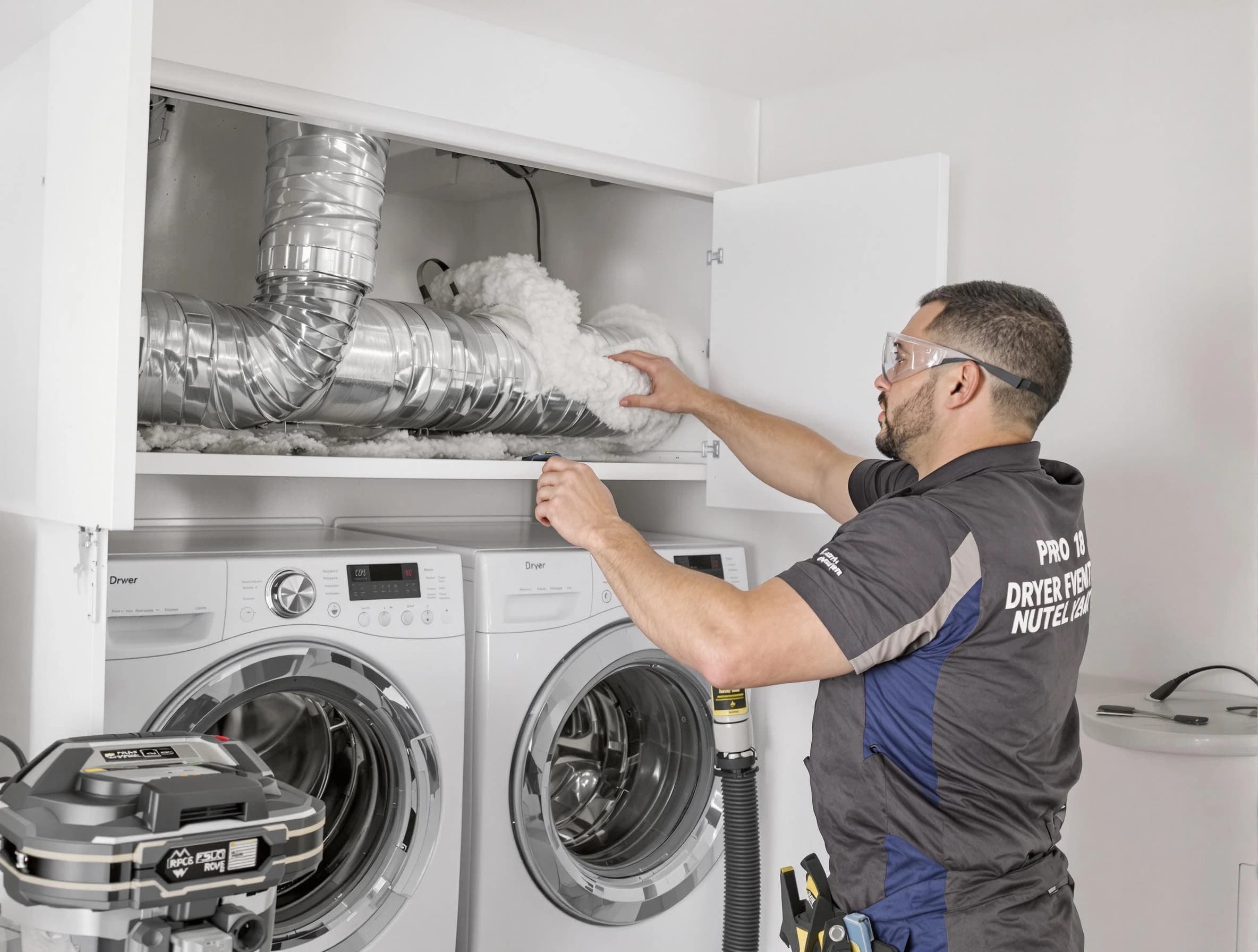 Springville Dryer Vent Cleaning certified technician performing specialized gas dryer vent cleaning in Springville